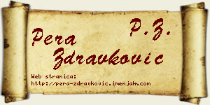 Pera Zdravković vizit kartica